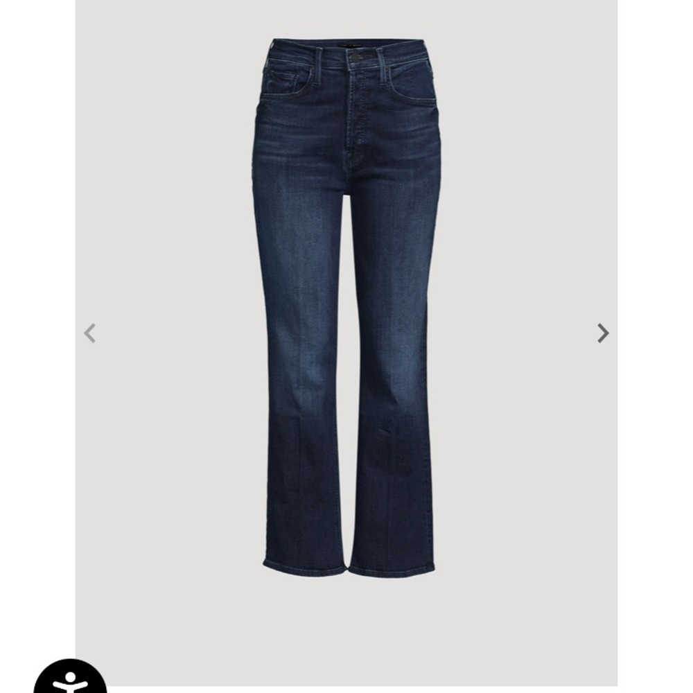 Wide flare dark Jean with stretch